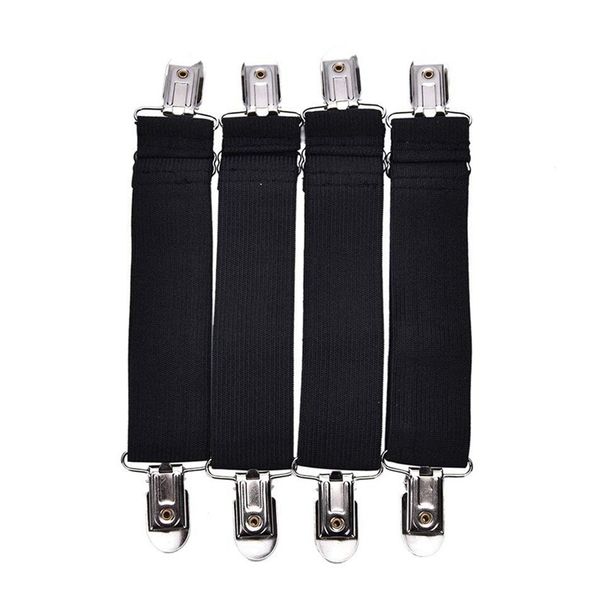 

sheet straps adjustable bed corner holder elastic straps fasteners clips grippers mattress cover sheet bed suspenders, black, pa