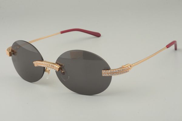 

19 new 8100903-d luxury fashion white double row large diamond sunglasses, gold metal temple sunglasses retro round sunglasses, 58-18-140mm, White;black