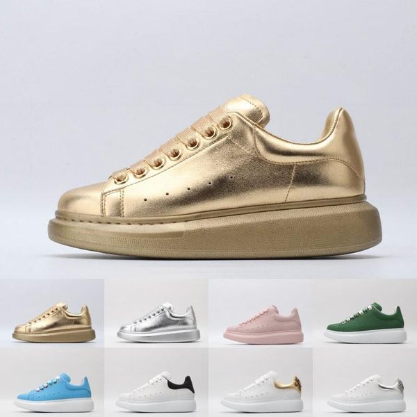 

Fa hion jd highe t quality de igner men women ca ual hoe white gold ilver leather girl men platform comfortable flat neaker ize 36 45