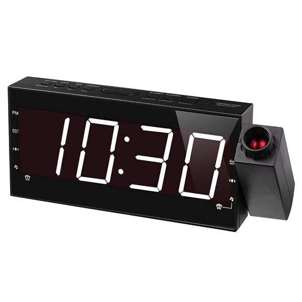 2019 7 Inch Projection Alarm Clock For Bedrooms Ceiling Kitchen Wall Travel Home Fm Radio 3 Dimmer Dual Alarm Usb Charging From Hibooth