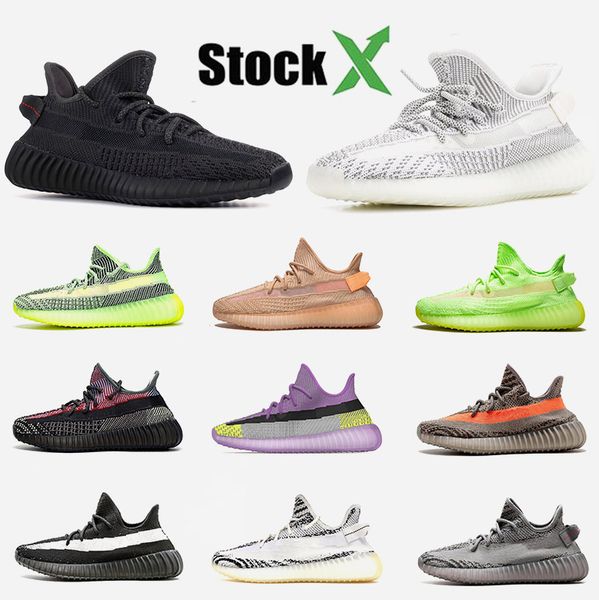 

soft men women running shoes kanye west static black glow run sneakers cream zebra sime frozen butter brand sneakers trainers