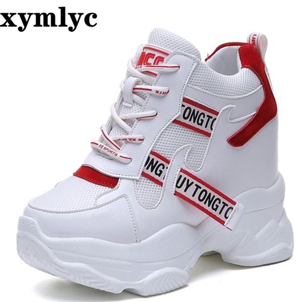 

2019 spring autumn fashion platform shoes with buckle casual sweet sports shoes shallow mouth femmes height increase shoes white y200320, Black