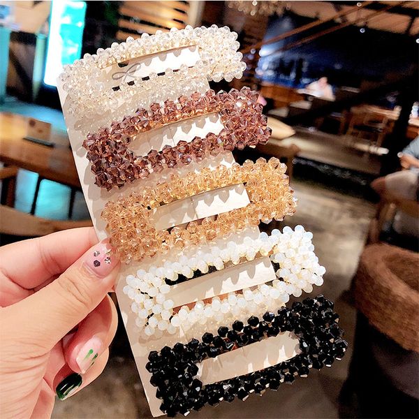 

ins fashion women luxury shining crystal geometric hair clips sweet headband hair ornament barrettes hairpins accessories