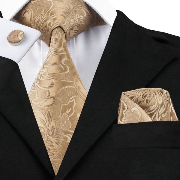 

c-309 golden brown mens tie set 2017 jacquard silk ties pocket square cufflinks fashion floral ties for men 8.5cm corbatas, Blue;purple