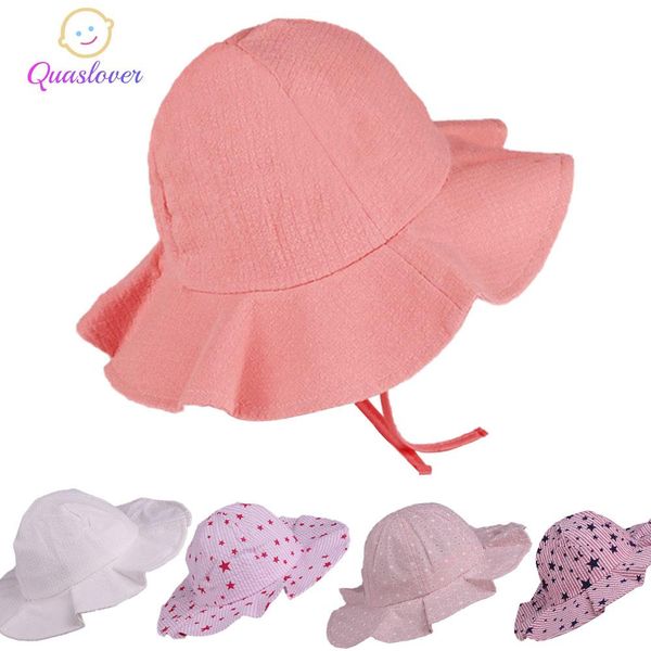 

quaslover baby bonnet girls caps kids sunmmer sun cap beach bucket hats for firl children beach caps brim sun hats weede, Yellow