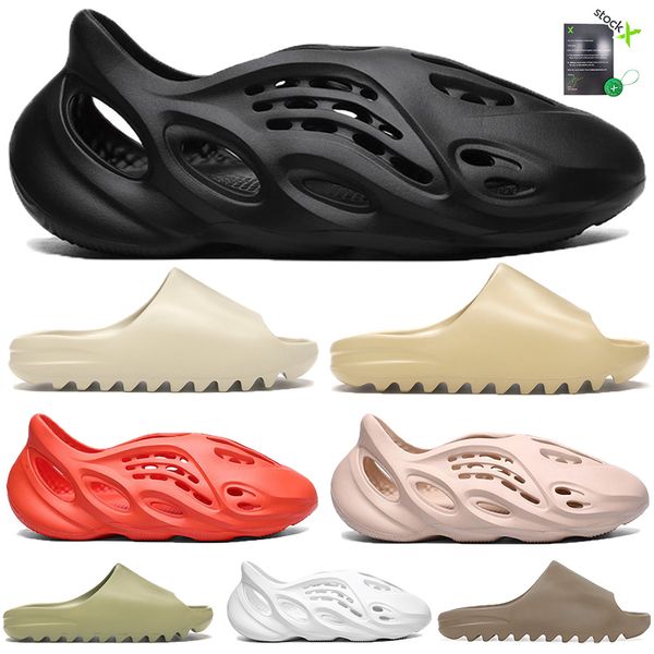 

kanye foam runner slide bone white resin desert sand sandals slipper men women triple black red total orange designer shoes trainers