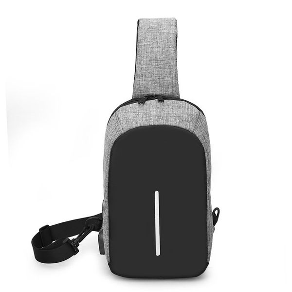 

male chest bags outdoor casual bag usb interface multifunctional anti-theft small satchel purses and handbags