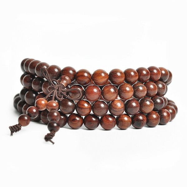 

tibetan buddhism 108 red sandalwood willow prayer bead mala necklace, Silver
