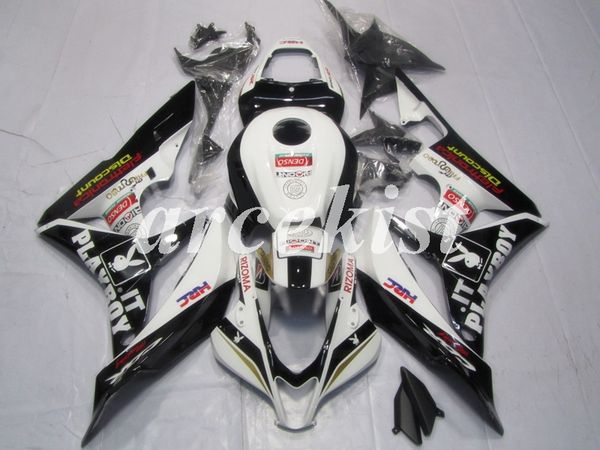 

4 gifts new abs full fairings kits fit for honda cbr600rr f5 2007 2008 07 08 bodywork set white black