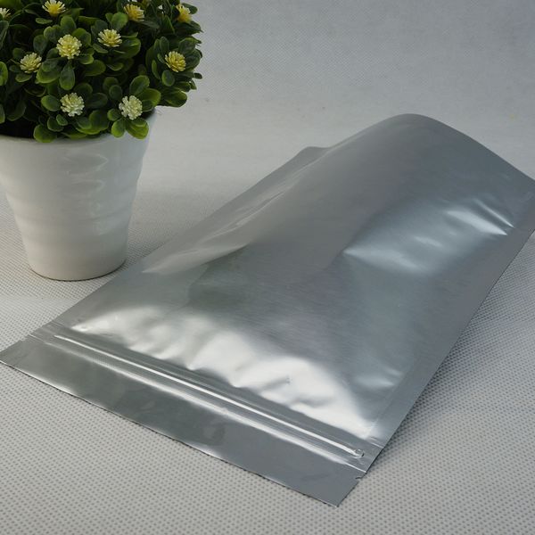 9x13+3 см 100 шт./лот встать серебряный белый чистый алюминиевая фольга Ziplock мешок, многоразовые пластиковые сумки на молнии, Алюминизированный Майларовый мешок для хранения риса