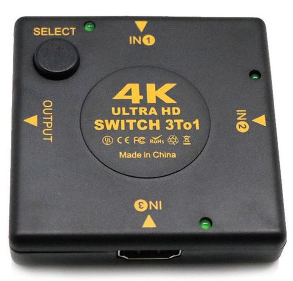 

new 4k hdmi switch box selector 3 in 1 out kvm audio extractor hub splitter switcher
