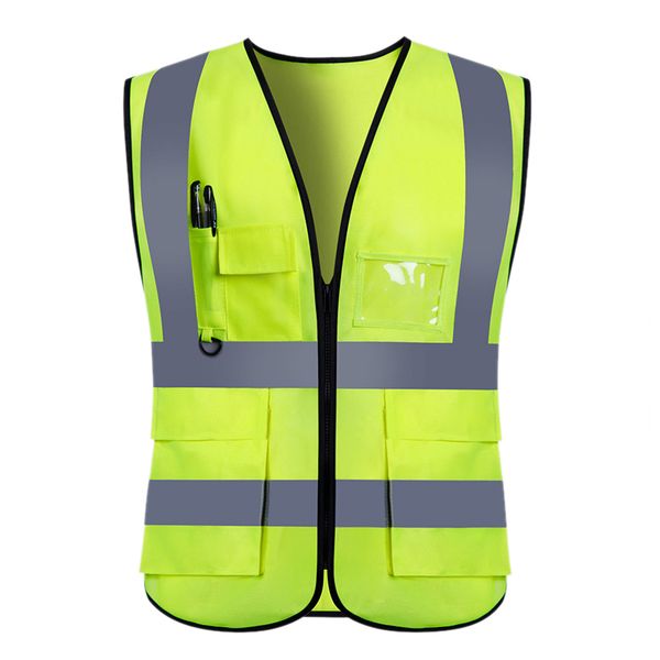 

reflective cycling vest fluorescent visibility night riding warning jacket protective coat for running jogging, Black