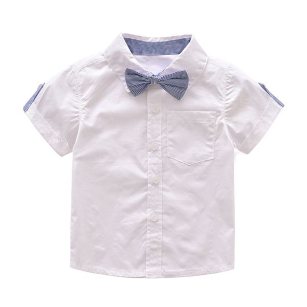 

toddler boys clothing set summer baby suit shorts shirt children kid clothes suits formal wedding party costume, White