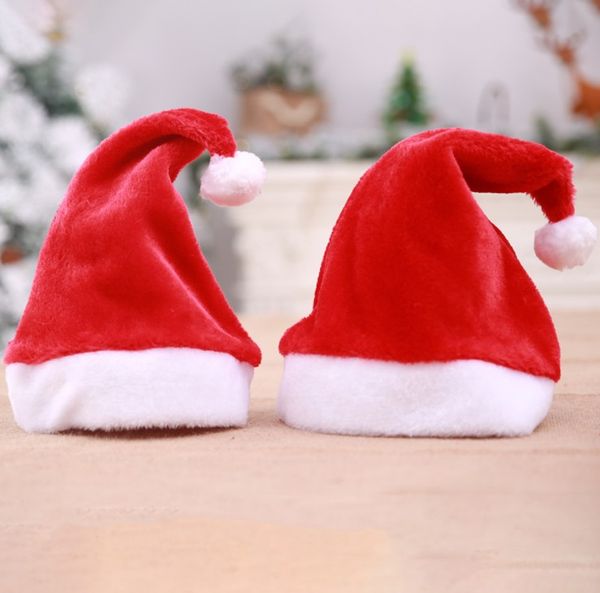 

and kids size christmas caps red color plush x'mas party holidays accessories hat costume supplier, Yellow