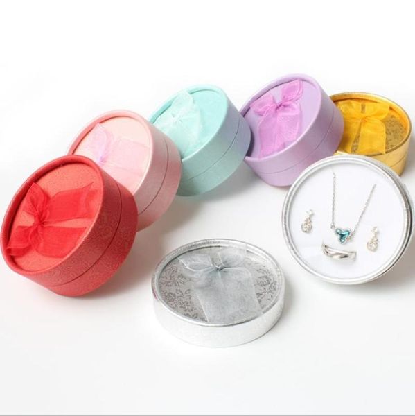 

8.5*8.5*3.5cm paper ring earrings necklace set packing gift box jewelry boxes packaging, Pink;blue
