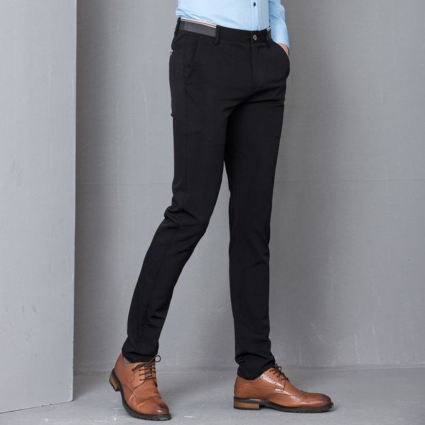 

black stretch skinny dress pants men party office formal mens suit pencil pant business slim fit casual male trousers