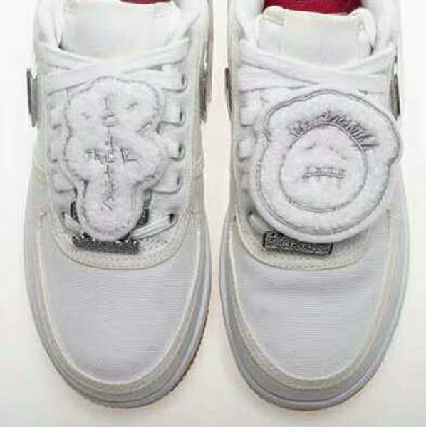 

forces x travis scotts mens women white skateboard shoes 3m reflect fashion casual sneakers with box size 5.5-11