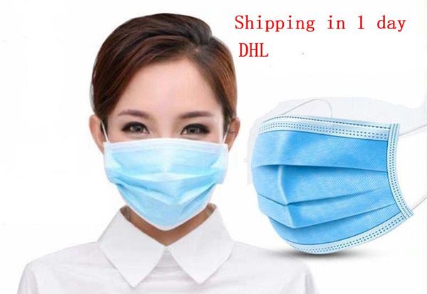 

the disposable face masks thick 3-layer masks with earloops for salon, home use comfortable in stock mask 200pcs fast dhl shipping