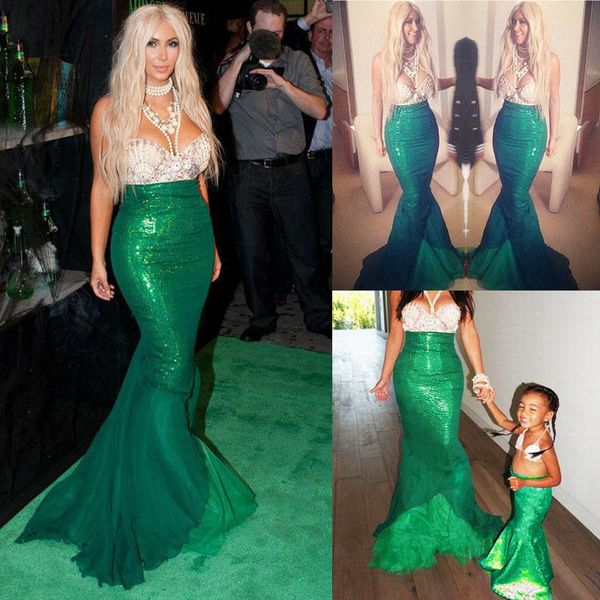 

uk stock women kid mermaid tail full skirt party maxi fancy dress cosplay costume mermaid skirt, Blue