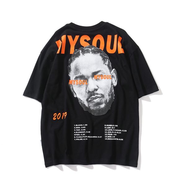 

harajuku casual portra printed round neck brand hop shirt ld512 summer t hip short oversize designer sleeve mens boyfriend shirt tee co nkal, Black