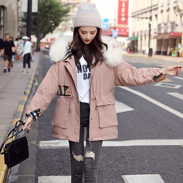 

diwish 2019 вниз новое платье женщина корейский моды цвет соответствия досуг короткий стиль хлопка-проложенный верхняя одежда бесплатная дос, Black