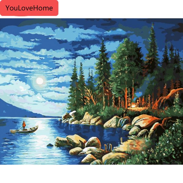 

картина маслом по номерам декорации наборы рисунок холст ручная роспись diy картинки по номерам пейзаж украшения дома