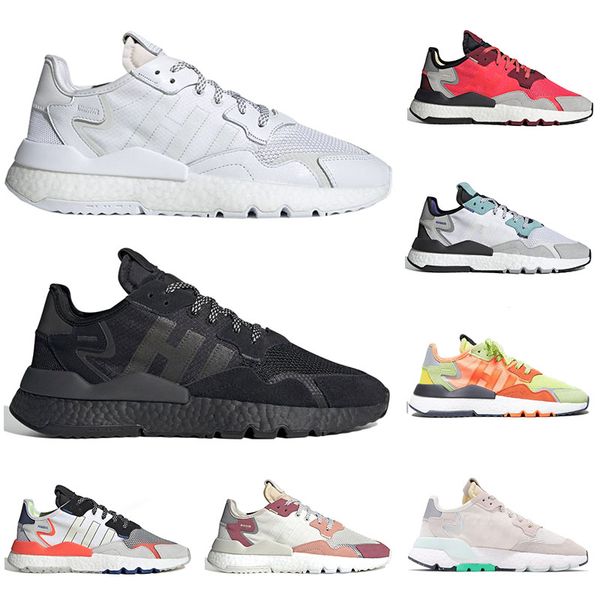 

2020 brand sneakers nite jogger 3m reflective joggers running shoes for men triple black white designer women sports trainer size 36-45, White;red