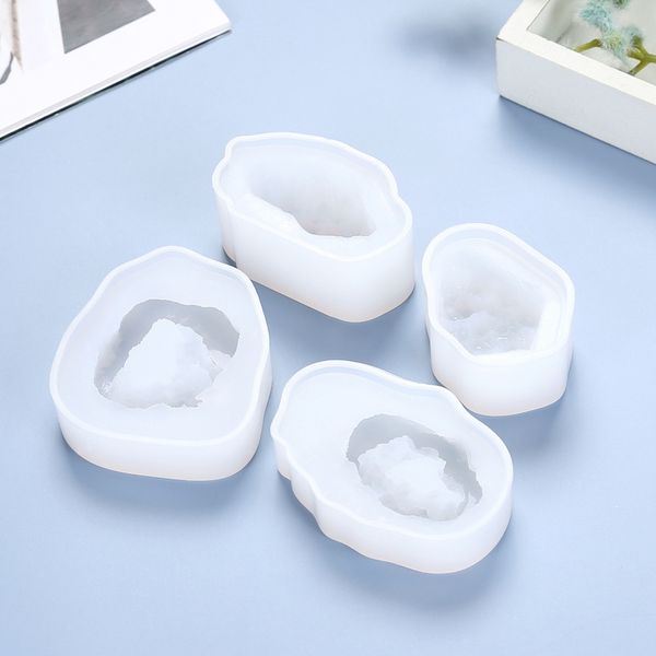 

pack of 4 crystal quartz silicone moulds crystal stone gravel casting mold