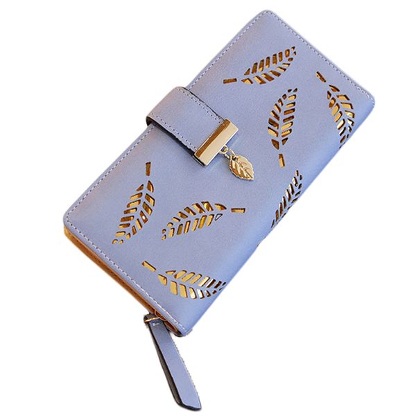 

new golden leaf wallet women pu leather card holder coin purse long wallet elegant ladies cash pocket clutch bag, Red;black