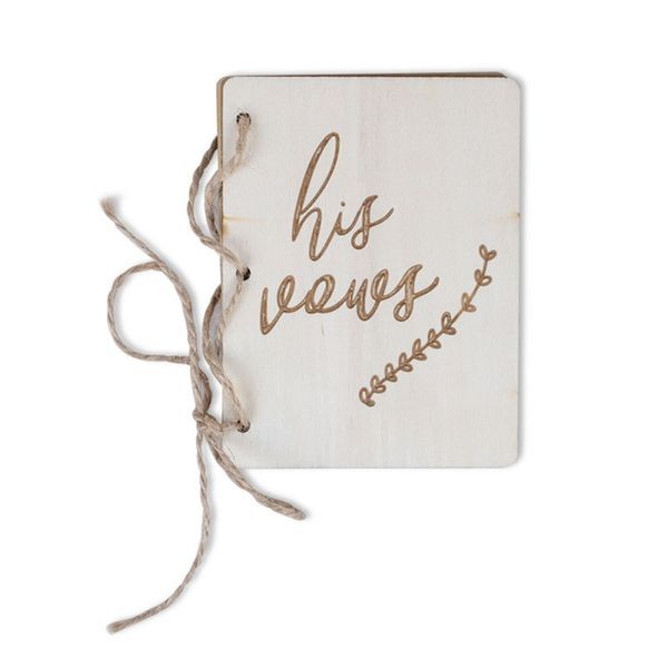 

2pcs wooden wedding vow books his and her vow books kraft paper booklet vow notebook for gift journal engagement wedding #j other event pa
