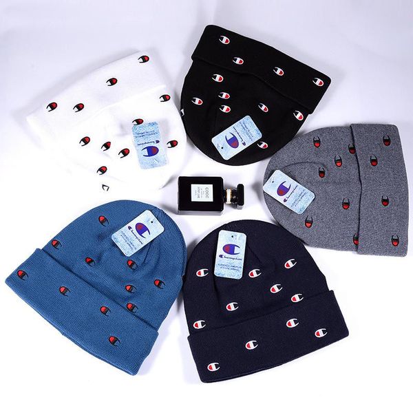 

full champions knitted hats winter beanie men women skull cap fashion crochet hat fashion warm caps fedora knit hip hop hats ear muff gifts, Yellow