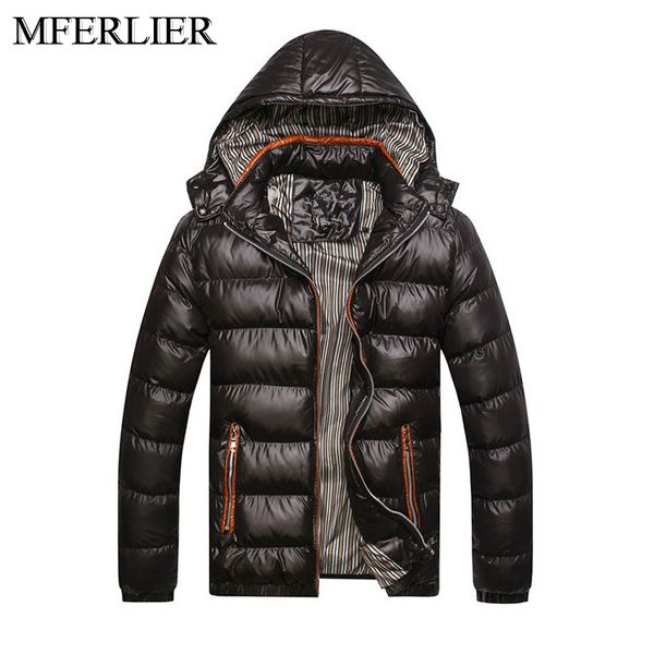 

autumn men winter jackets 5xl 6xl 7xl bust 134cm plus size cotton striped winter coat men, Black