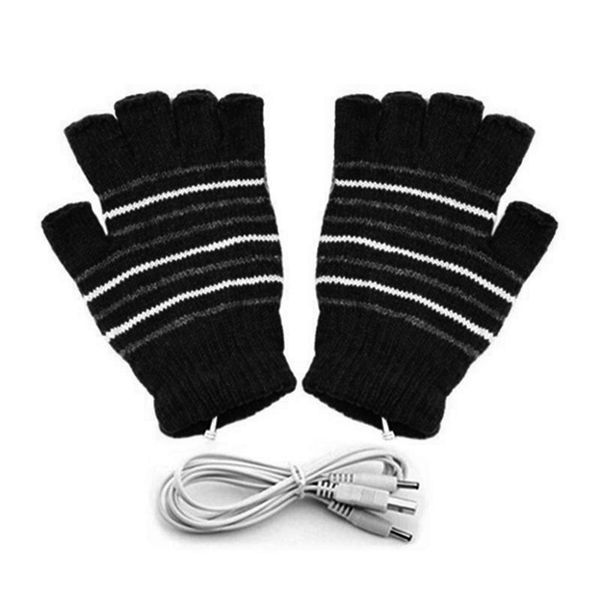 

2pcs mitten cycling warm outdoor practical sports heating gloves knitting skiing winter with cover washable usb connection