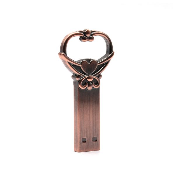 

metal flash 4gb 8gb16gb 32gb 64gb key pen drive love usb memory storage creative gift waterproof pendrive