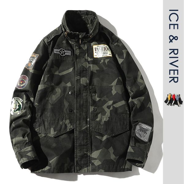 

men fashion streetwear print patchwork embroidery denim cargo jackets coat men hip hop loose jean denim outwear jacket coat, Black;brown