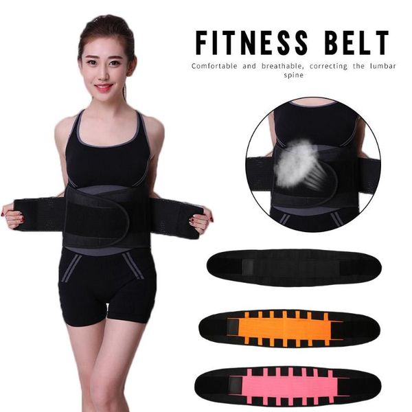 

new breathable fitness waist belt elastic adjustable lumbar support for back pain relief bodybuilding brace gym protection belt, Black;gray
