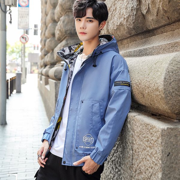 

2019 summer solid color hooded suntan jacket men's hip-hop collared shirt street coat casual men's coat sun protection clothing, Black;brown