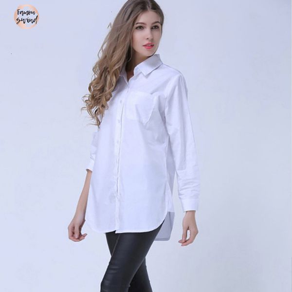 

полосатый женская рубашка женская блузка топ с длинным рукавом повседневная белый и синий лето блузы женщина рубашки одежда, White