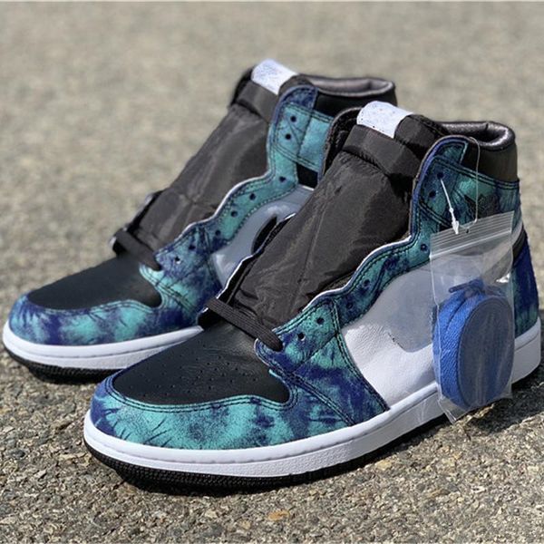 

самое лучшее качество 1 high og wmns tie-dye мужчины по баскетболу дизайнерская обувь спорт 1s женщины белый черный аврора зеленый спорт кро