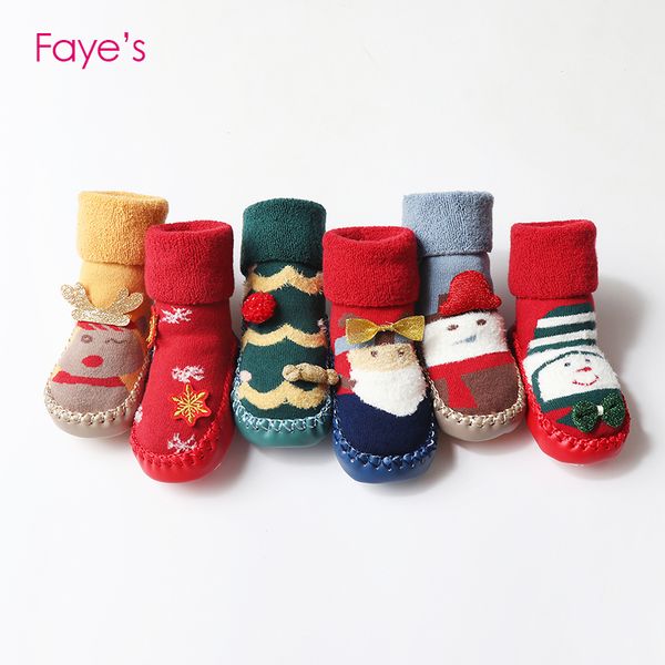 

0-24m baby shoes the infant child looped tube floor christmas stockings
