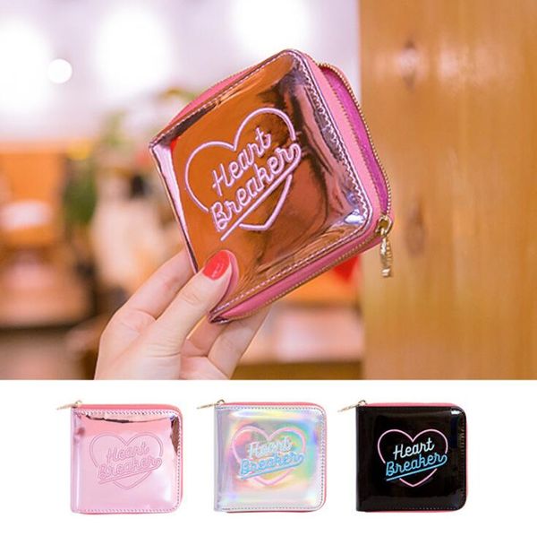

embroidery square purse laser shiny leather multi functional bag yuanyuan sufeng ins wind purse ing, White