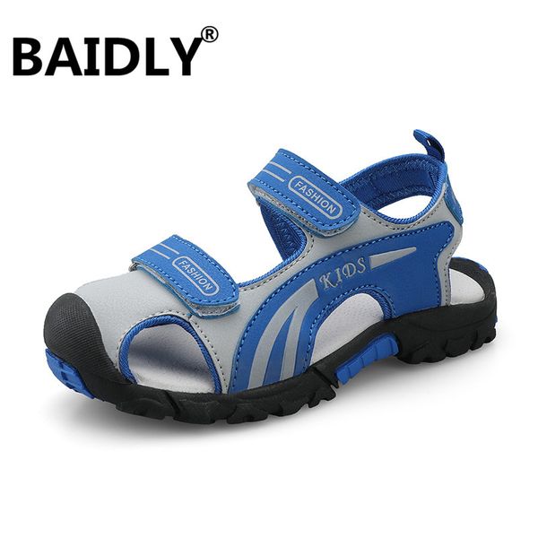 

summer children beach sandals kids boys rubber sole slip-resistant fashion sandals children breathable sandalia infantil, Black;red