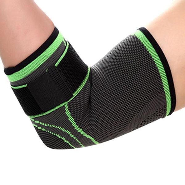 

2018 breathable design bandage elbow pads protector sport elbow guard sport basketball exercise safety support elbowbands, Black;gray