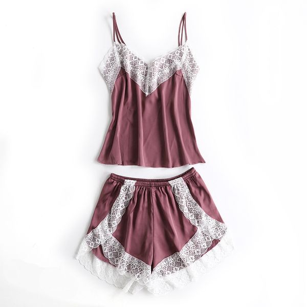 

women's silk satin pajama set summer pajamas for women plus szie lace sleeveless sleepwear 2 piece homewear, Blue;gray