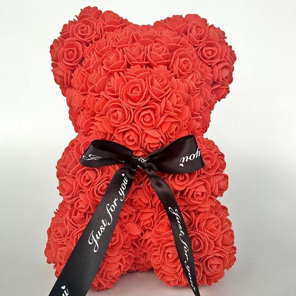 

день святого валентина подарок 25 см красная роза плюшевый мишка роза цветок искусственное украшение рождественские подарки женщины валентин