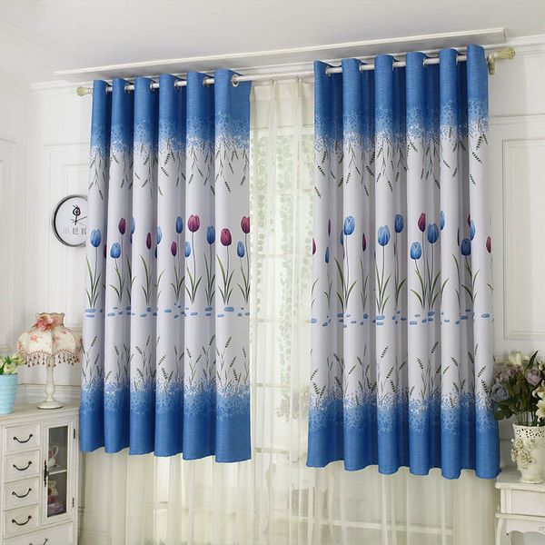 

tulip floral short curtains for living room blue window curtains for the kitchen sheer curtain window screening drop bs