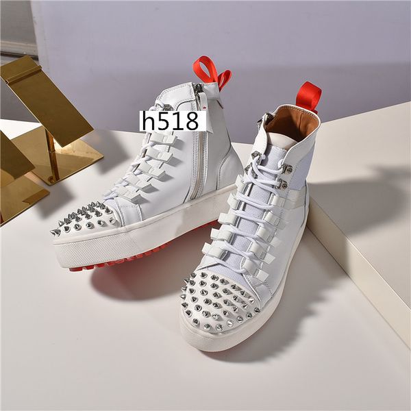 

new flat neoprene sneakers designer mens red bottoms shoes womens rivet spiky junior spikes red sole1, Black