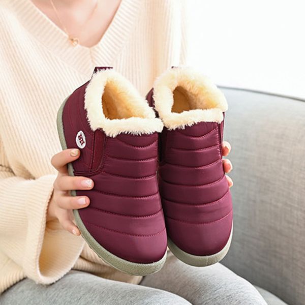 

boots women winter shoes fashion new lady plus velvet warm outdoor flat shoes waterproof fur plush boots casual snow, Black