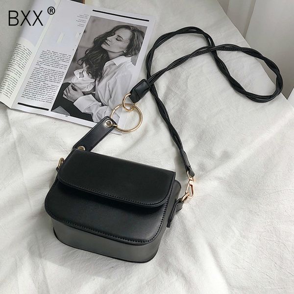 

bxx] solid color pu leather crossbody bags for women 2020 lock shoulder messenger bag travel small handbags and purse hk538