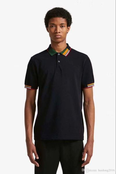 

англия мужчины вскользь рубашки поло хлопка perry спорта polos листьев вышивки gb классический досуг t-shirt tops белый черный размер s-xxl, White;black